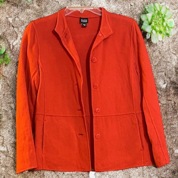 Eileen Fisher Jackets & Blazers - 3/$15 Eileen Fisher Orange Button Up Jacket